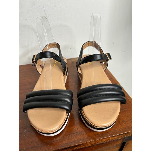 Qupid NWOT Women's Ankle Strap Slide Sandals Open Toe Comfort Beach Bohemian 7 - Picture 2 of 8